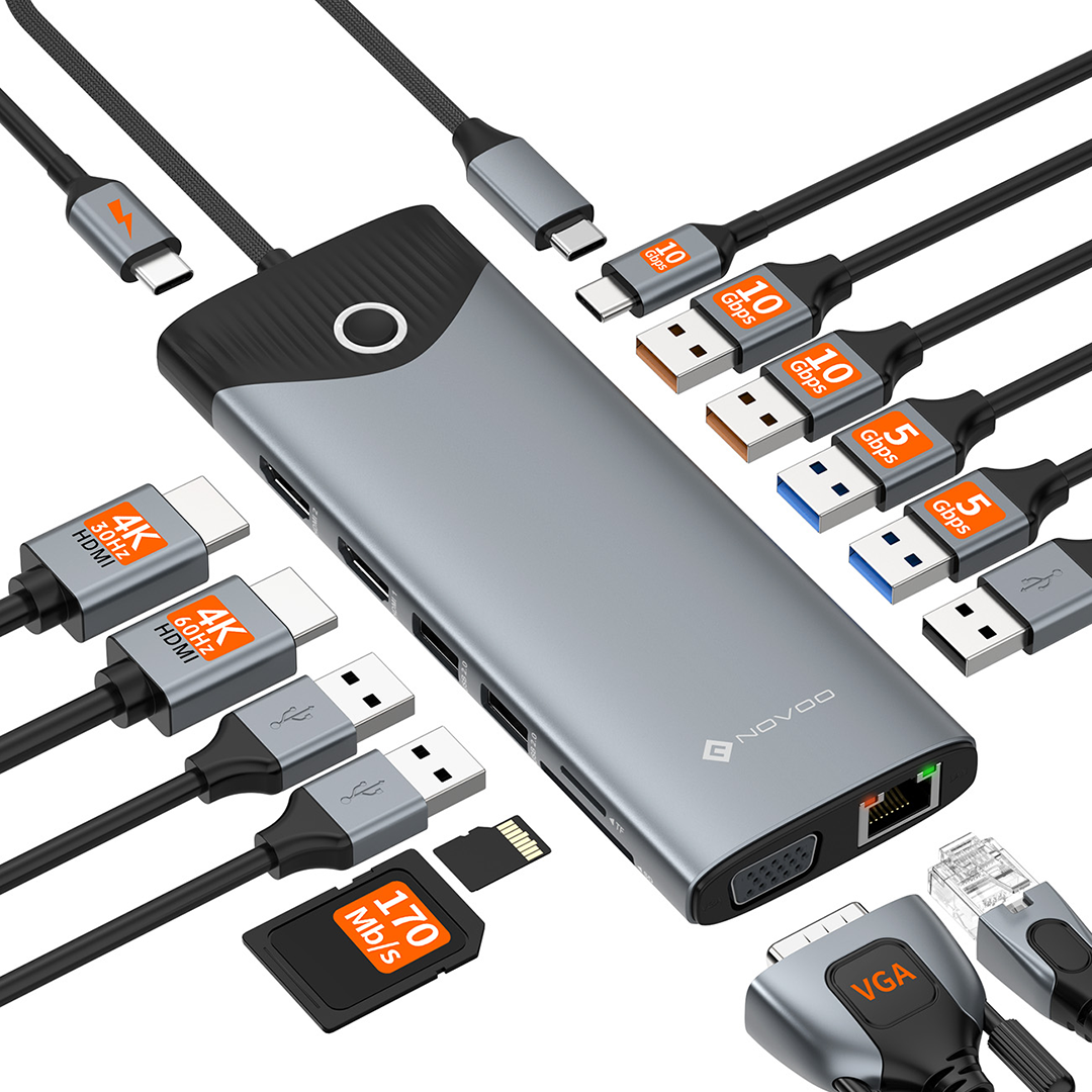 Best Power USB C Hub & USB-C Docking Station - NOVOO