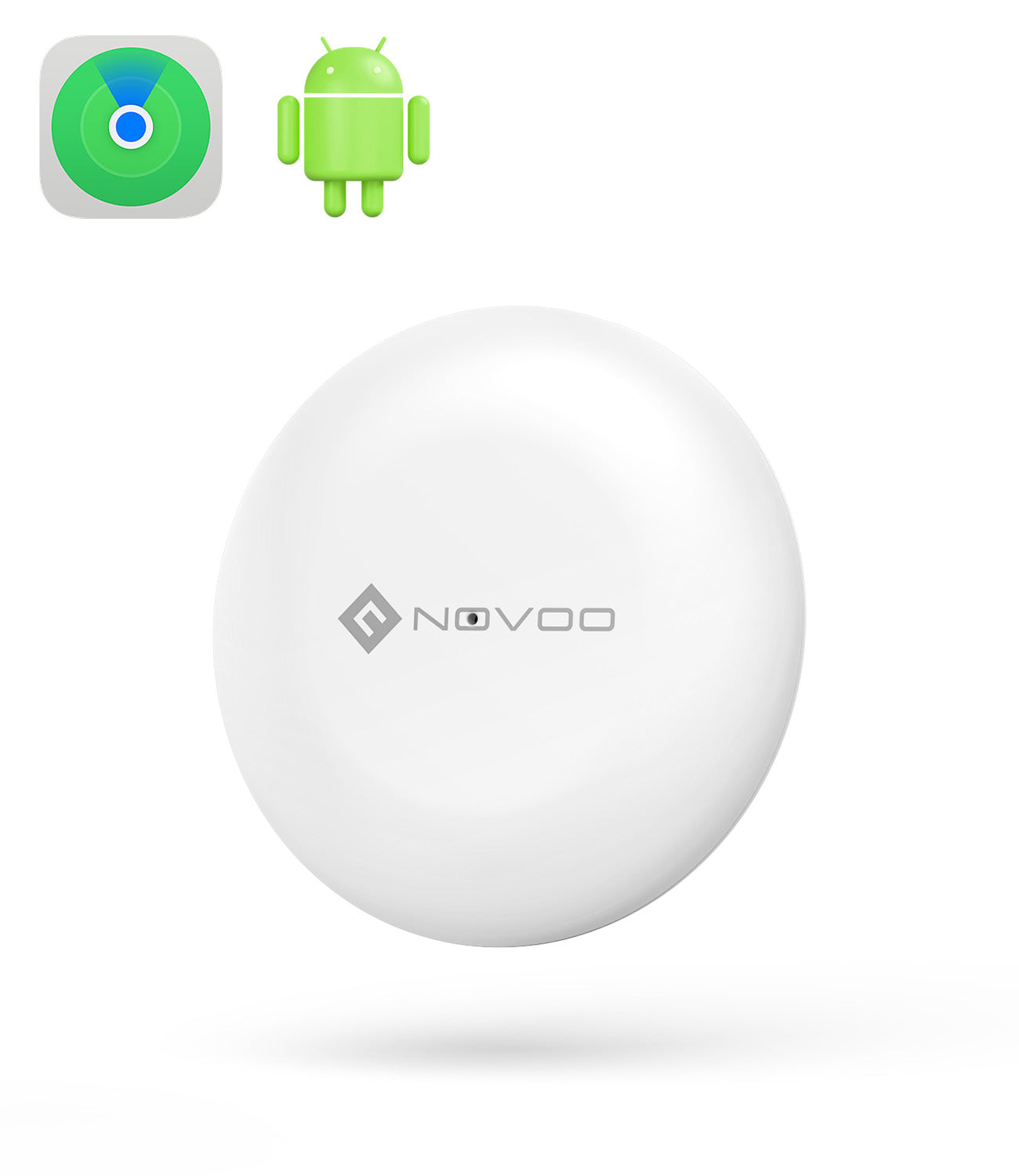 NOVOO Smart Tag Mini Item Tracker Dual System Support - iOS/Android, Works with Apple Find My and Google Find Hub
