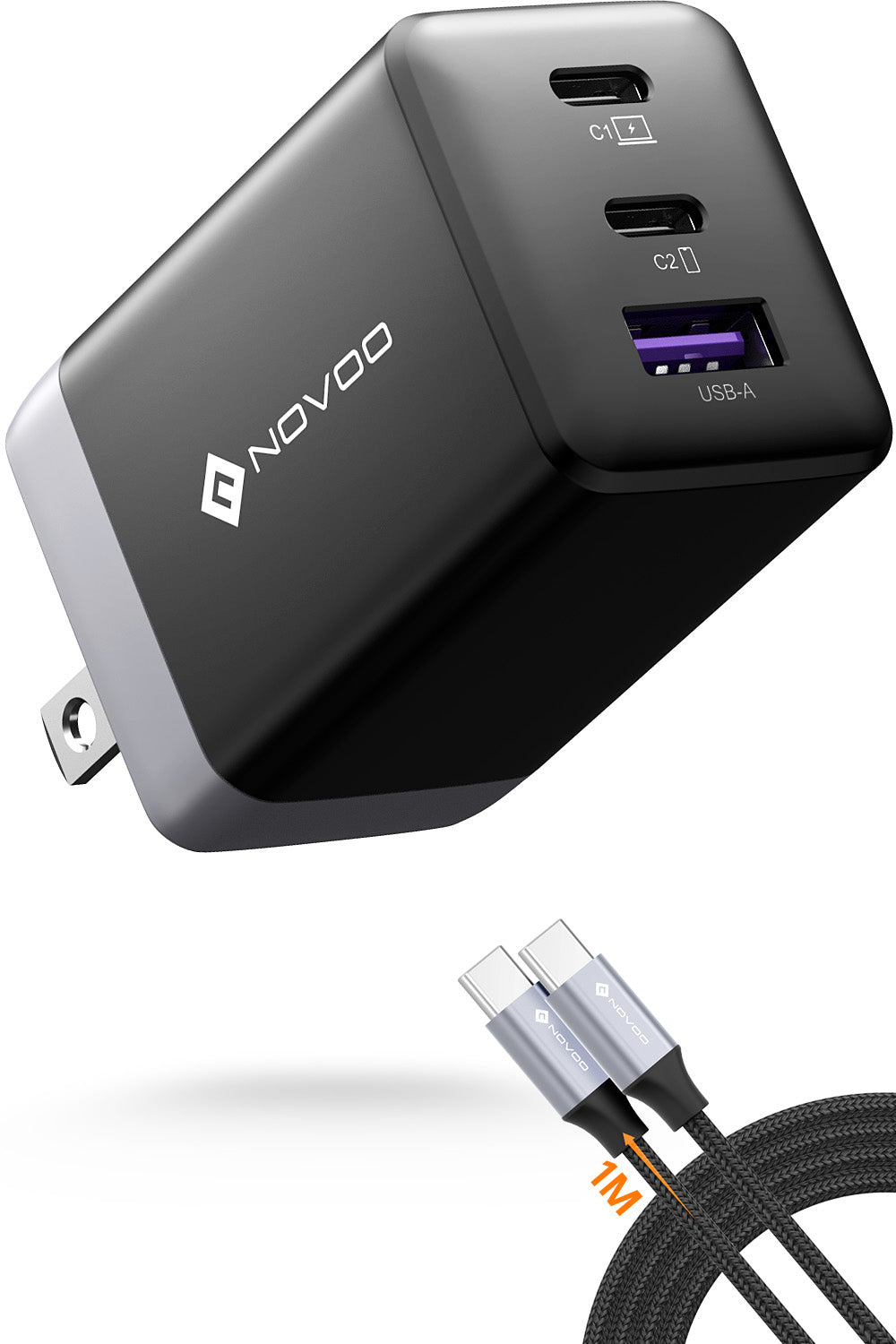 NOVOO RG68 3-Port 67W GaN Charger