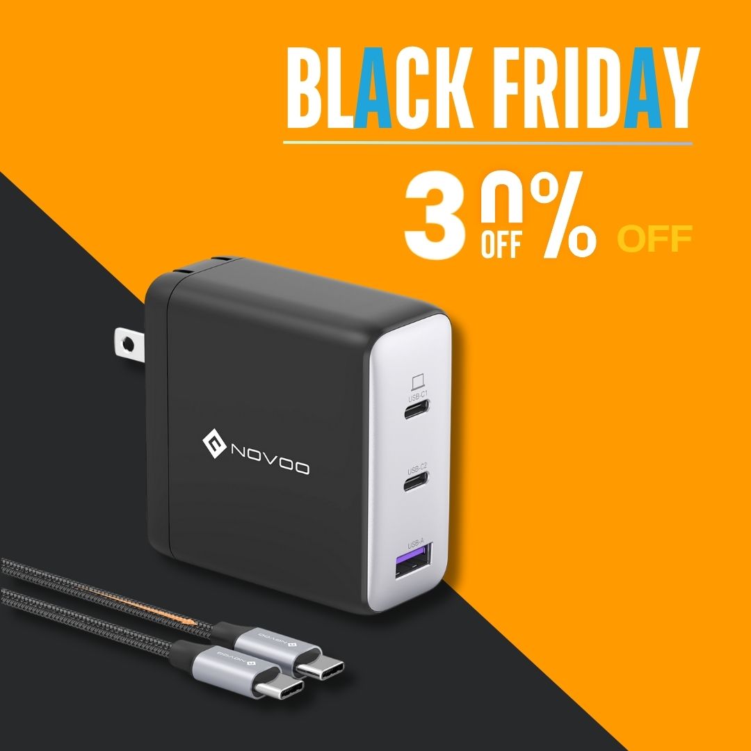 NOVOO RG120 3-Port 120W GaN Charger