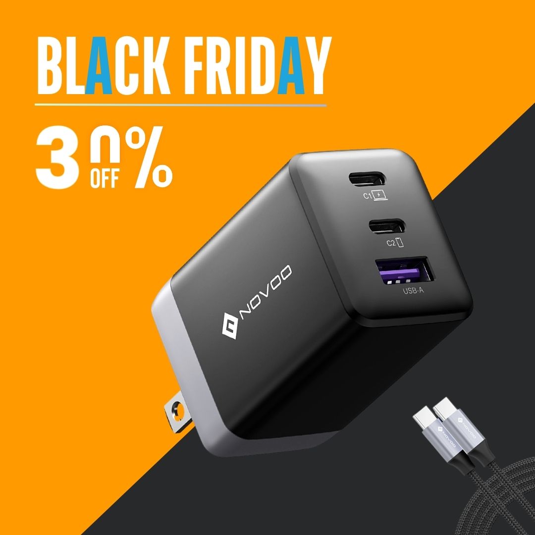 NOVOO RG68 3-Port 67W GaN Charger