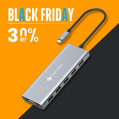 NOVOO RM12H 12-IN-1 10Gbps USB C Laptop Docking Station Triple Display