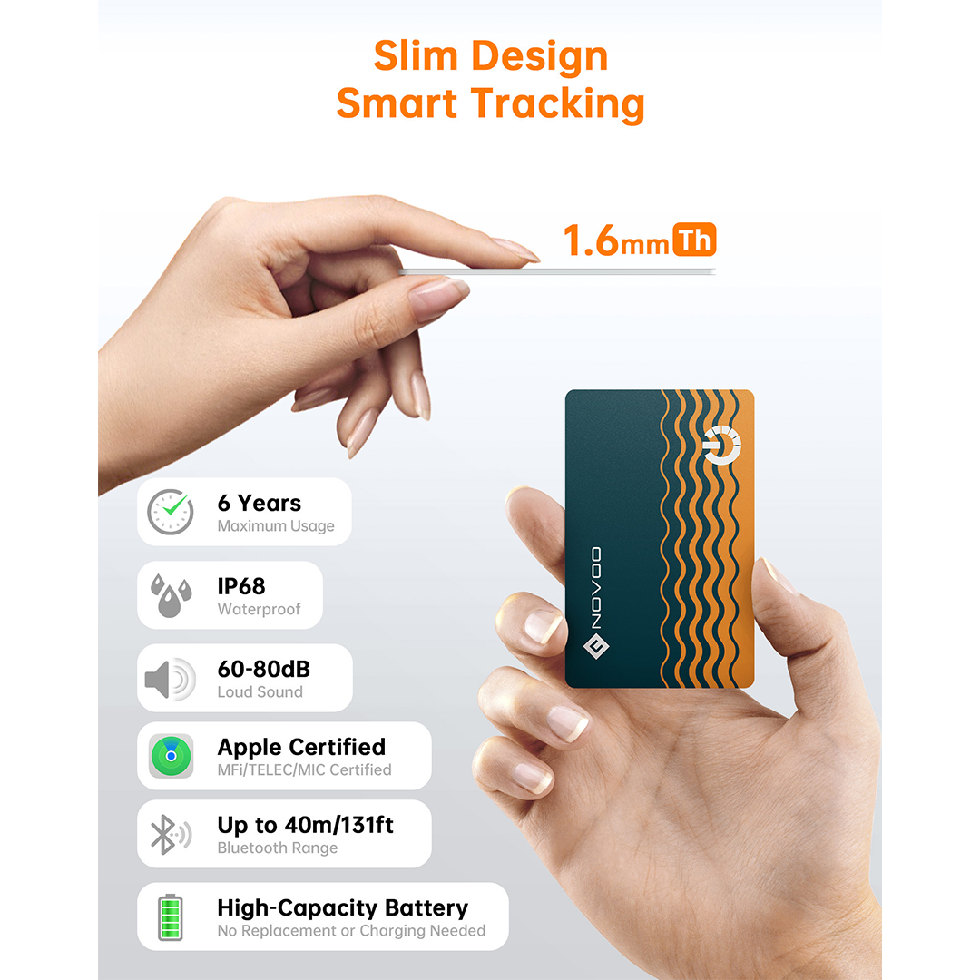 NOVOO Smart Bluetooth Wallet Tracker Card (iOS Only) - NOVOO