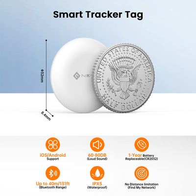 NOVOO SmartTag Mini Item Tracker Dual System Support - iOS/Android