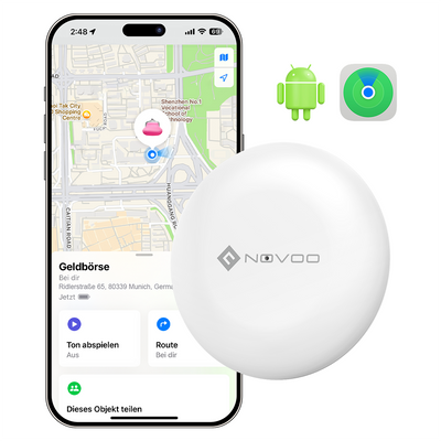 NOVOO SmartTag Mini Item Tracker Dual System Support - iOS/Android