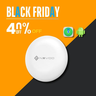 NOVOO Smart Tag Mini Item Tracker Dual System Support - iOS/Android, Works with Apple Find My and Google Find Hub
