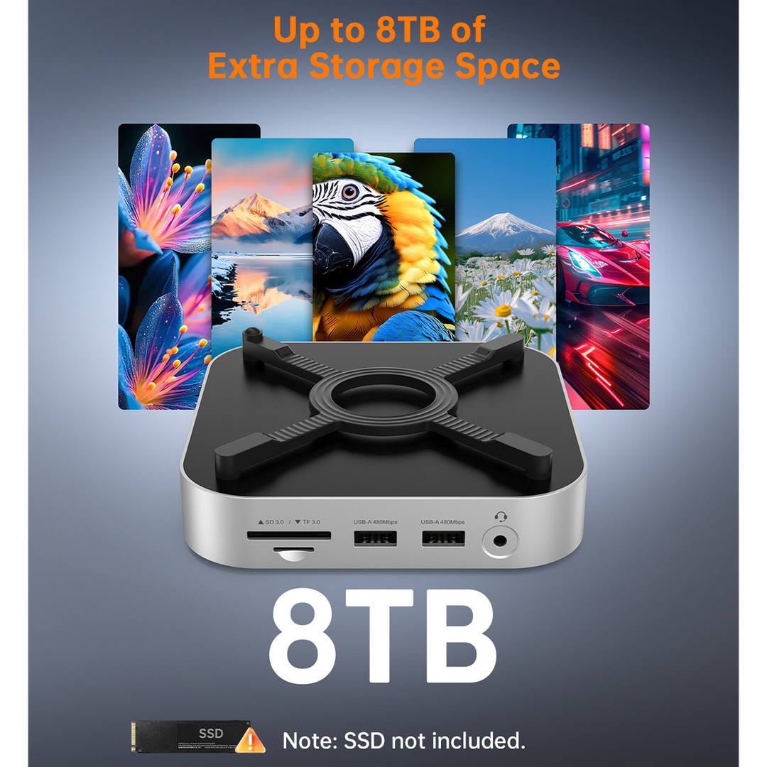 NOVOO MC01 USB-C Dock for Mac mini with M.2 NVMe SSD Slot – 10Gbps