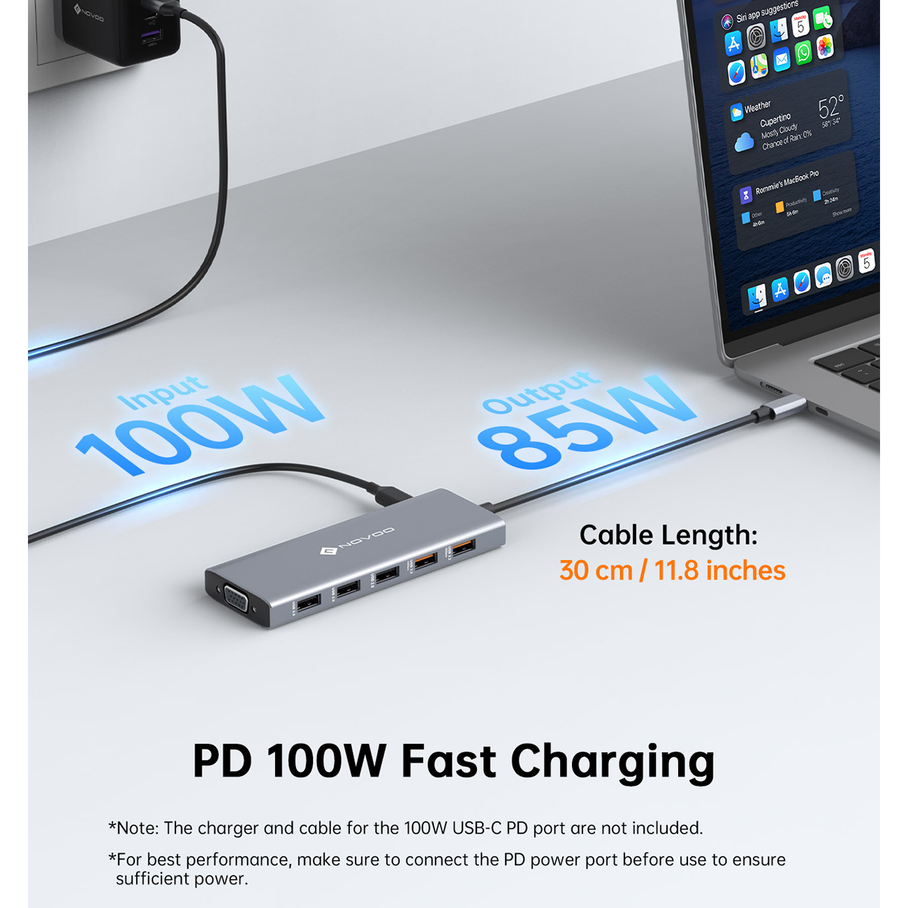NOVOO RM12H 12-IN-1 10Gbps USB C Laptop Docking Station Triple Display