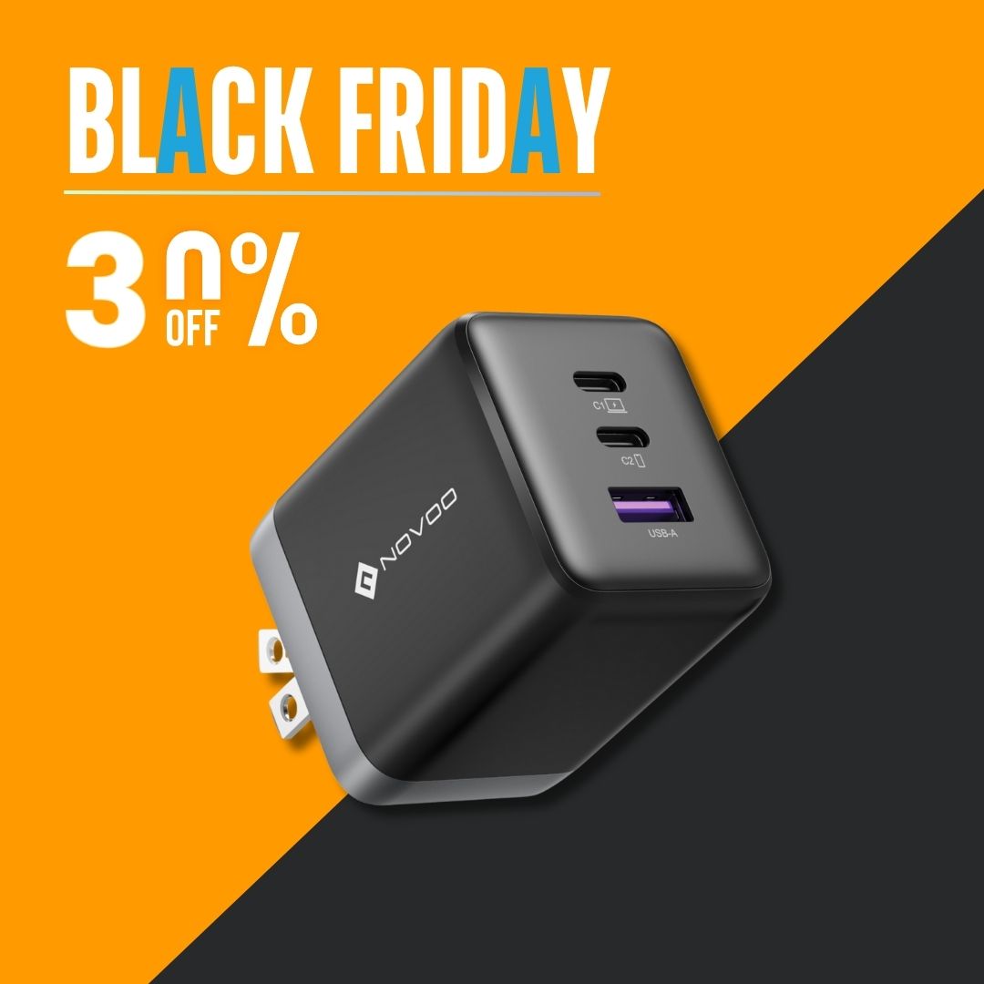 NOVOO 100W 3-Port Fast GaN Charger