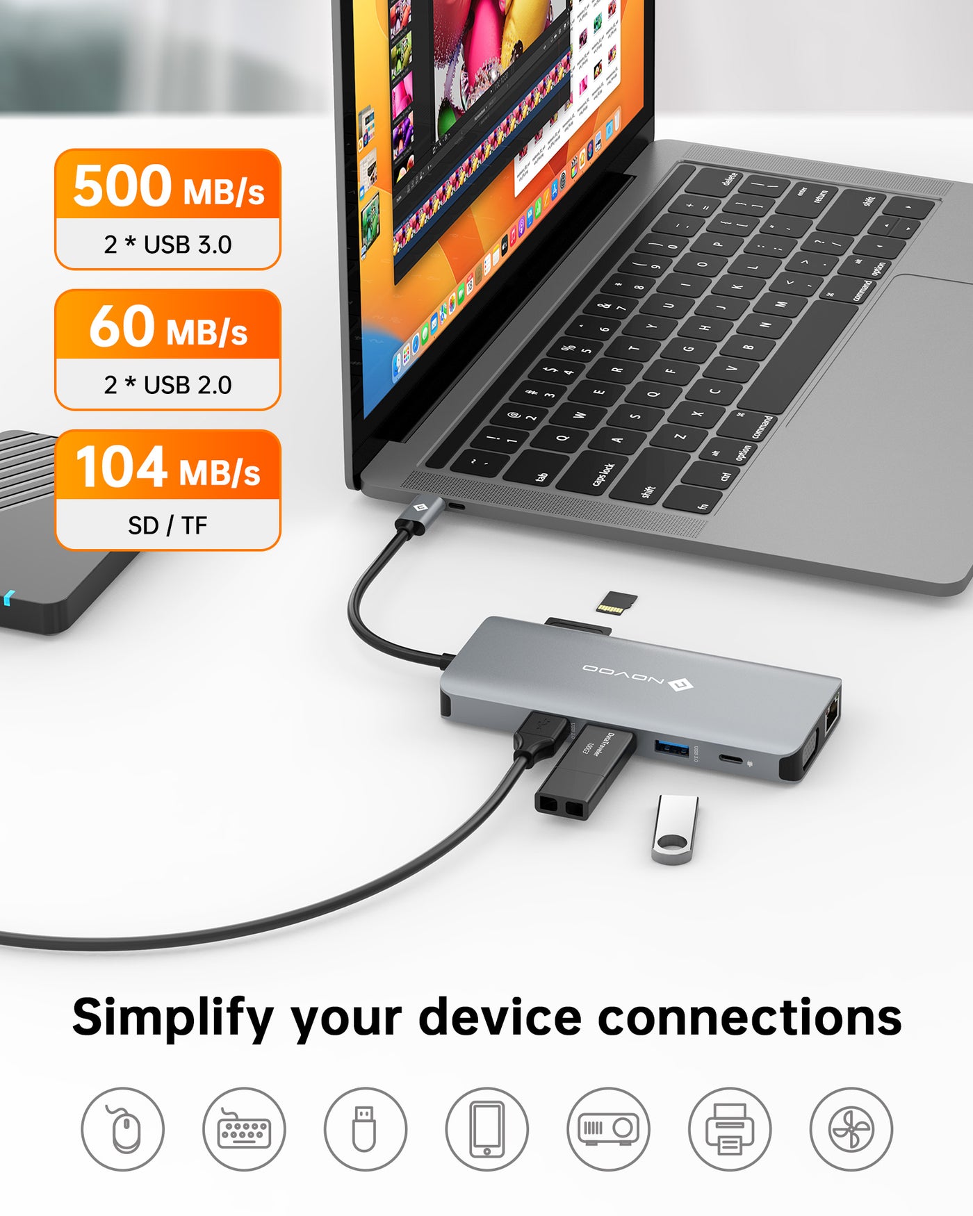 NOVOO 11 in 1  RM11 Docking Station - NOVOO