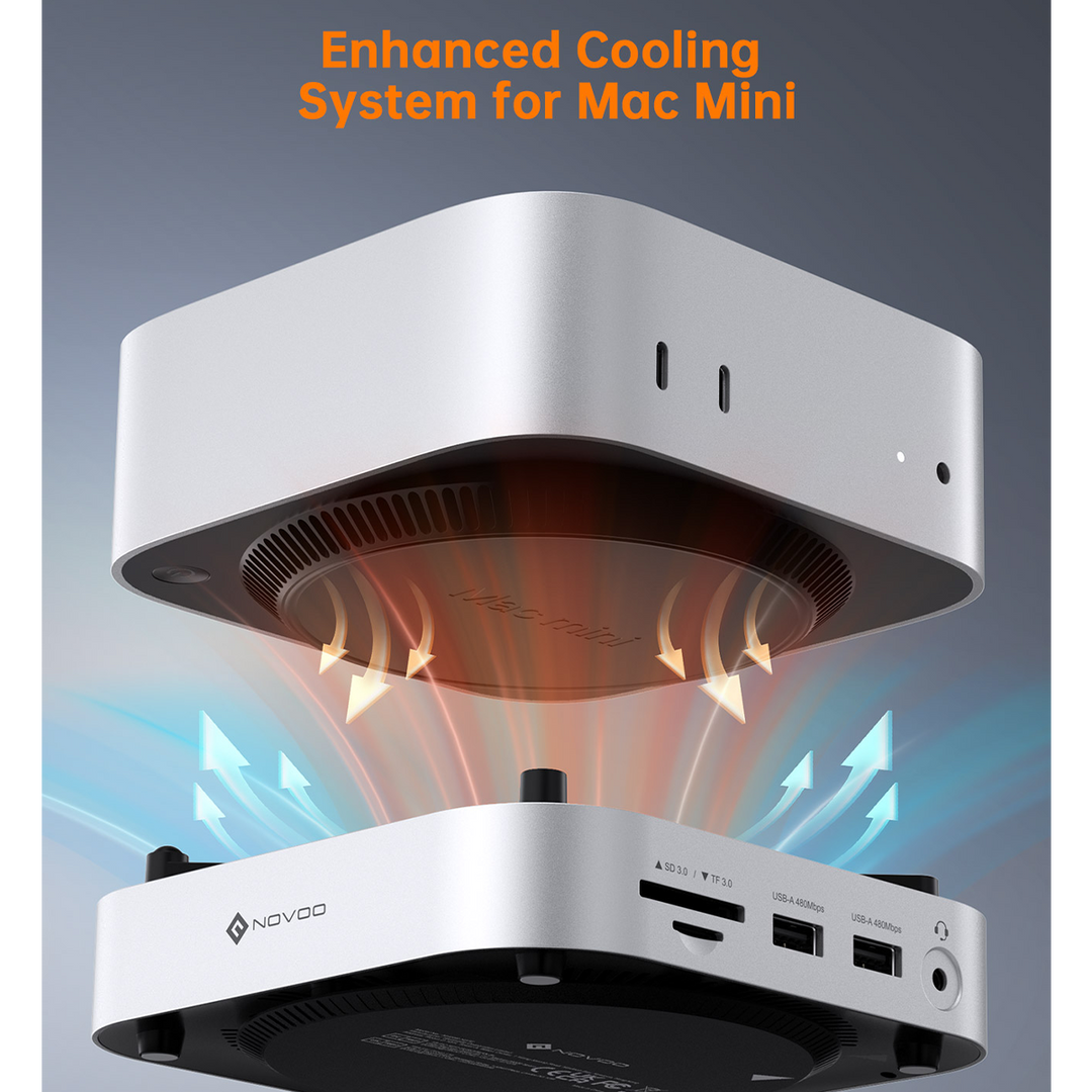 NOVOO MC01 USB-C Dock for Mac mini with M.2 NVMe SSD Slot – 10Gbps
