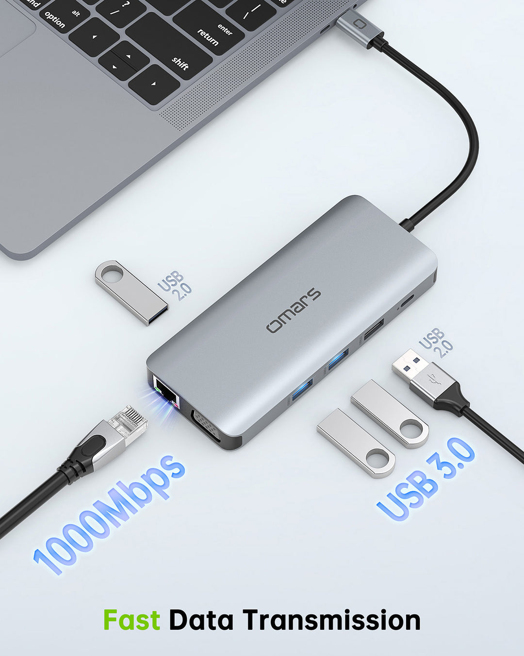 NOVOO Hub USB-C 11 En 1 - Station D'accueil 4K, VGA, PD 100W, USB 3.0/2.0 - Noir