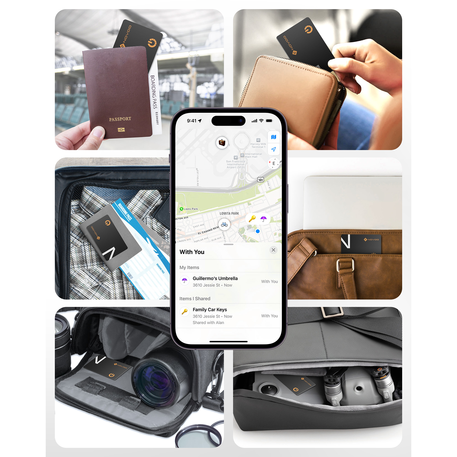 Wallet Tracker Carte – Traqueur Bluetooth Ultra-fin (1,6 Mm) Compatible Find My – Pour Portefeuille, Valises, Sacs (iOS Uniquement)