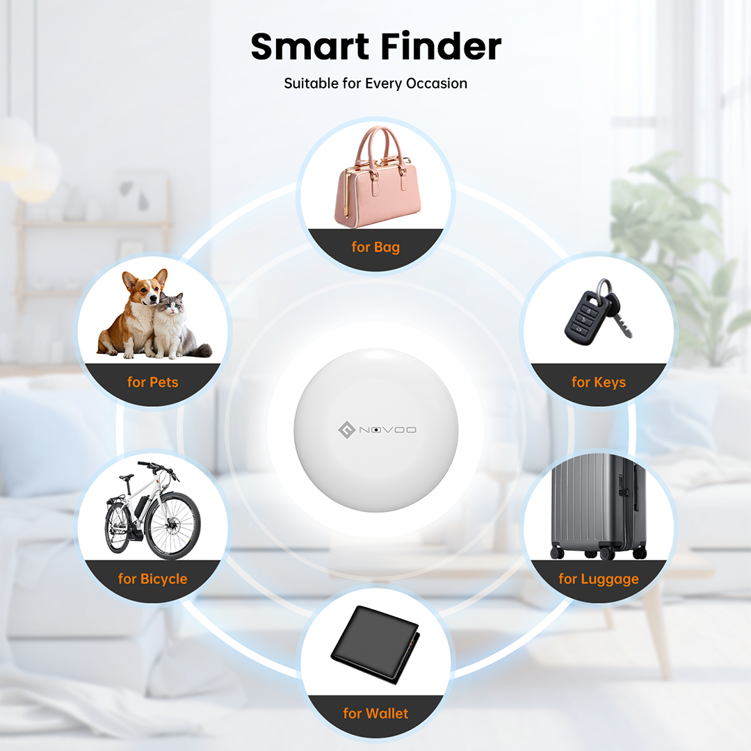 NOVOO SmartTag Mini Item Tracker Dual System Support - iOS/Android