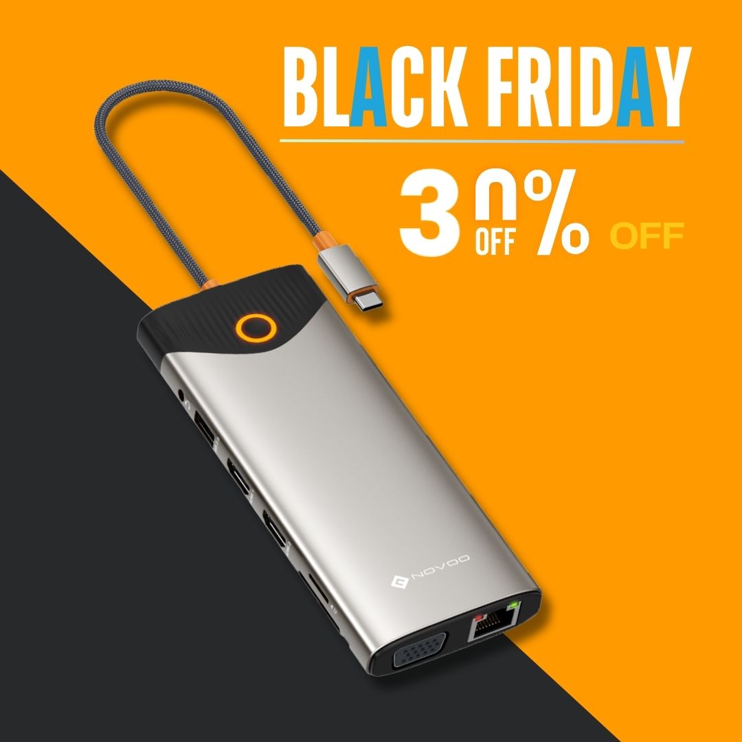 NOVOO TM15 15-IN-1 Screen ON/OFF Docking Station Triple Display