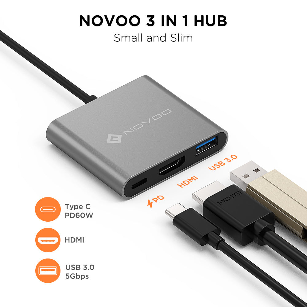 NOVOO 3 in 1 USB C HUB - NOVOO