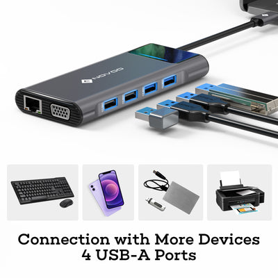 NOVOO 12 in 1 USB C HUB With LED Screen - NOVOO