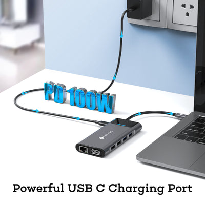 NOVOO 12 in 1 USB C HUB With LED Screen - NOVOO