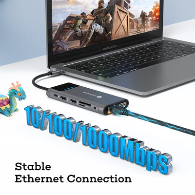 NOVOO 12 in 1 USB C HUB With LED Screen - NOVOO